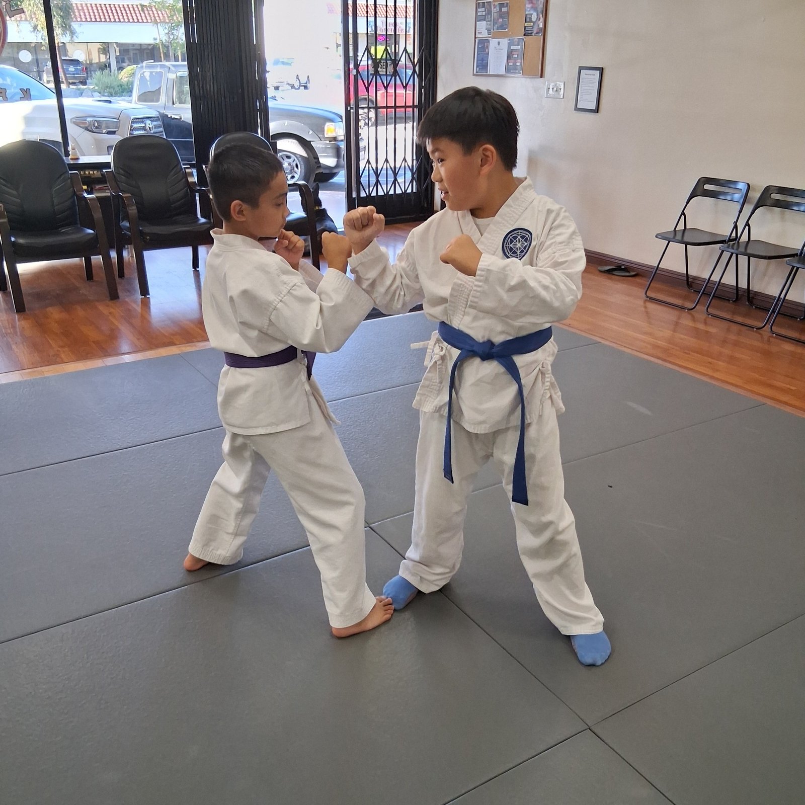 Two Legacy Kenpo students practicing together
